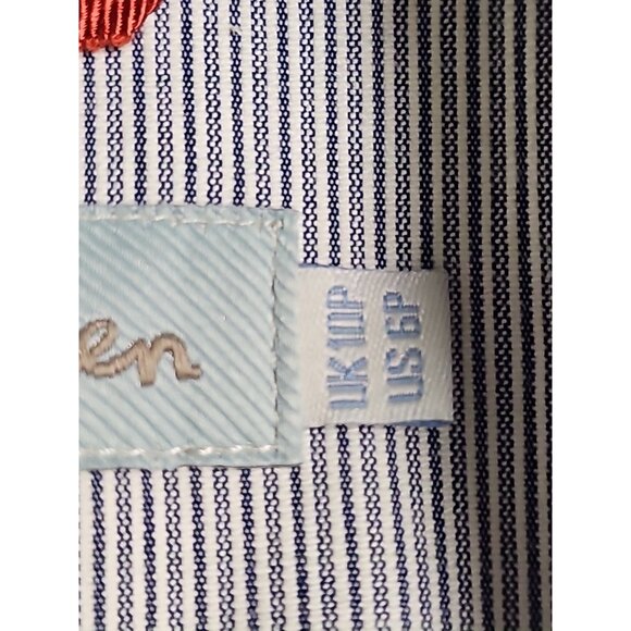 Boden Blue & White Striped Cotton Button Formal Trim Blazer Jacket Women Us 6P - Picture 5 of 7